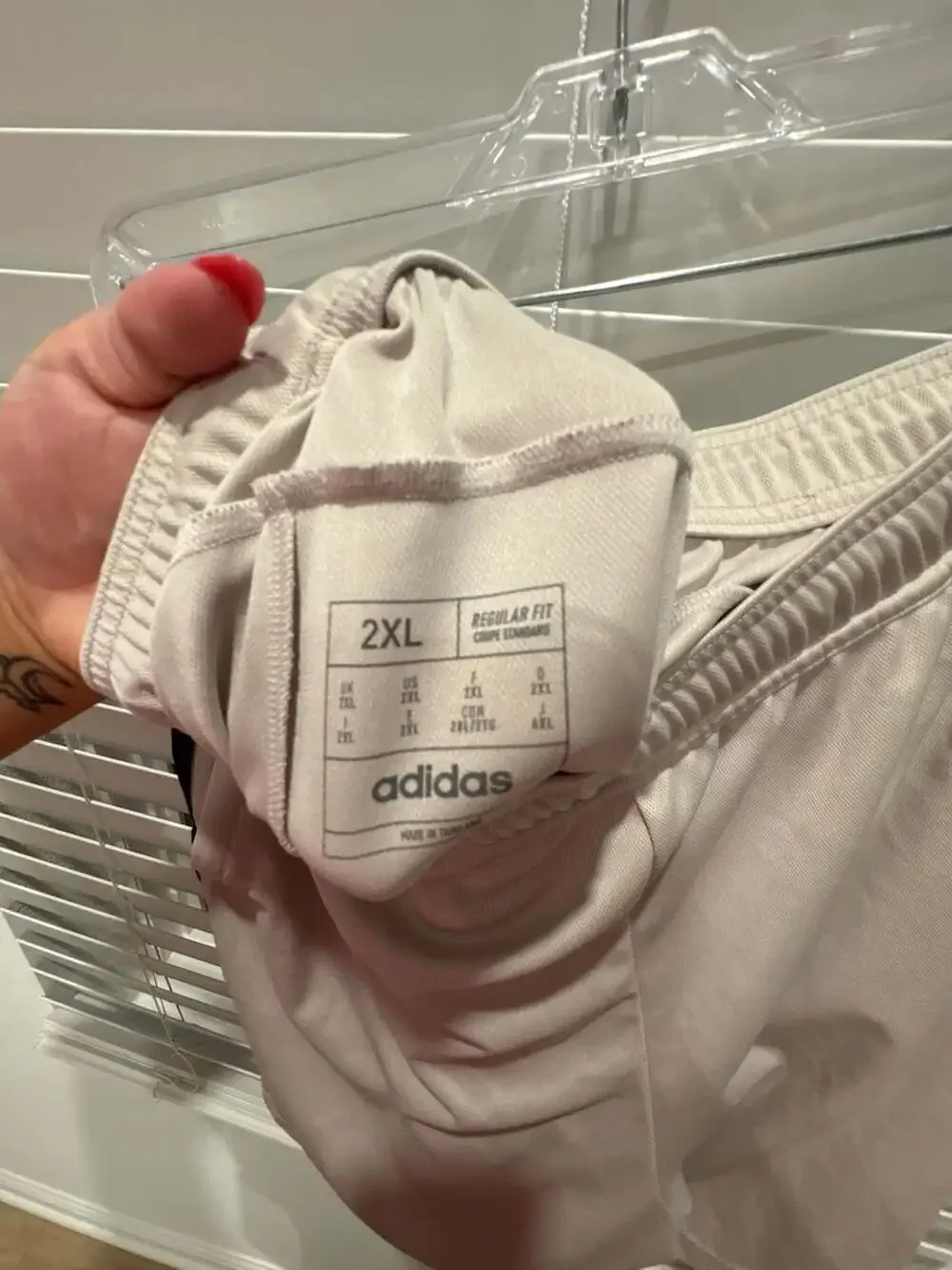 Adidas Men's 3-Stripes Athletic Shorts with Zipper Pockets - Beige, Size 2XL